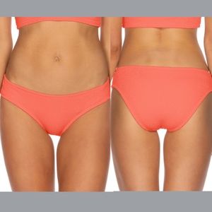 NEW $64 Isabella Rose Pucker Up Seersucker Bikini Bottoms Coral‎ [ Medium ]